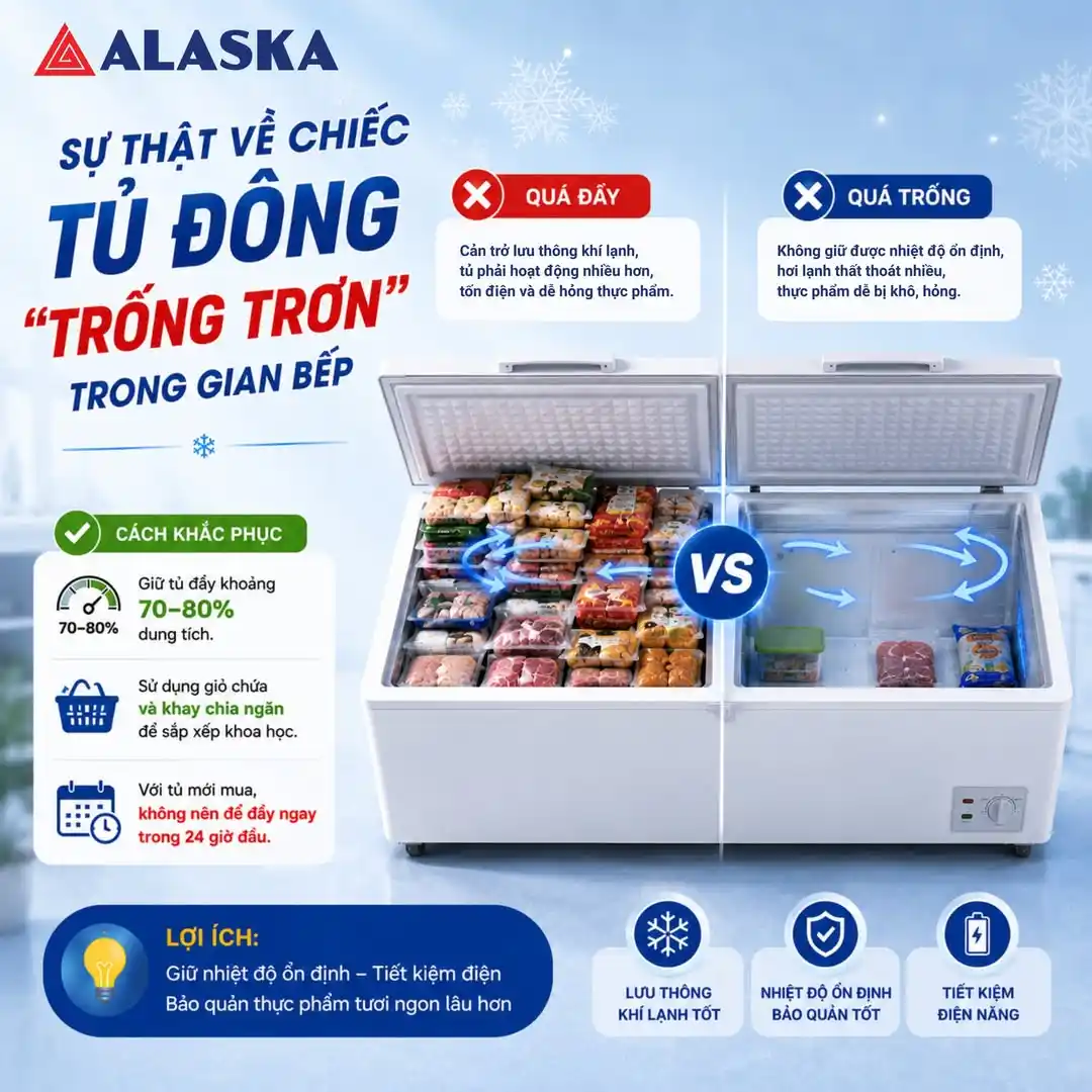 Cách sắp xếp tủ đông tiết kiệm điện: Sự thật ít người biết từ chuyên gia Alaska