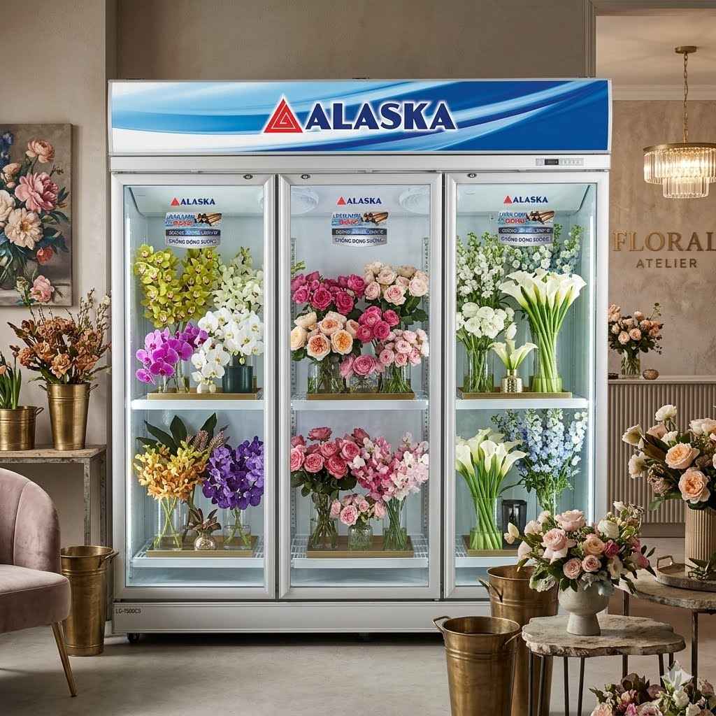 Tủ mát Alaska bảo quản hoa tươi cao cấp
