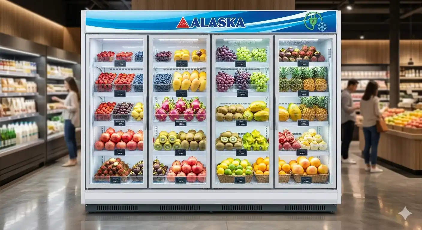 Tủ mát trưng bày trái cây Alaska tươi ngon