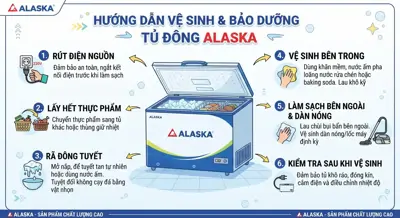 Hướng Dẫn Vệ Sinh & Bảo Dưỡng Tủ Đông Alaska: Tăng Tuổi Thọ, Tiết Kiệm Điện