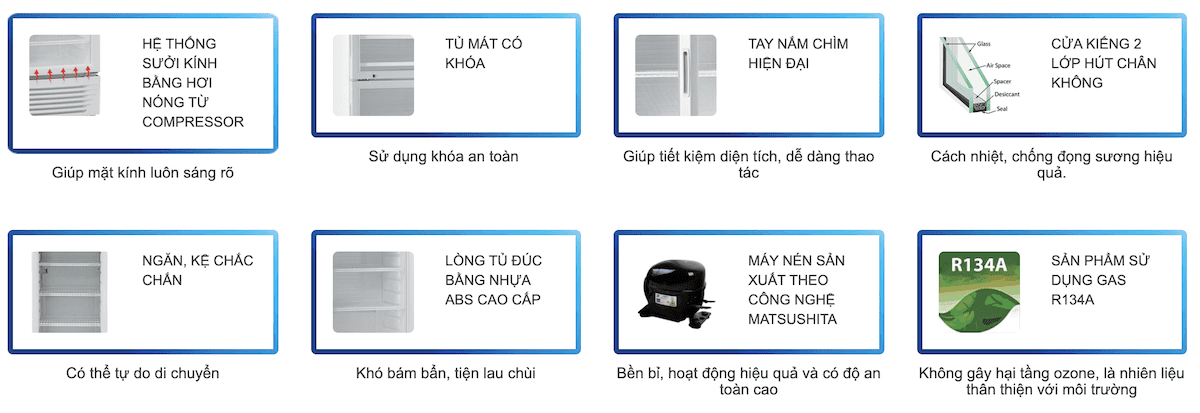 chi tiết chức năng tủ mát alaska LC 433DB