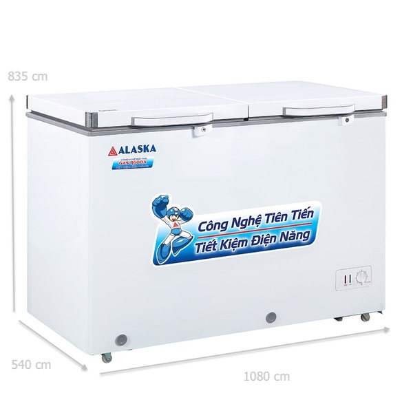 kích thước tủ đông alaska BCD 3568N