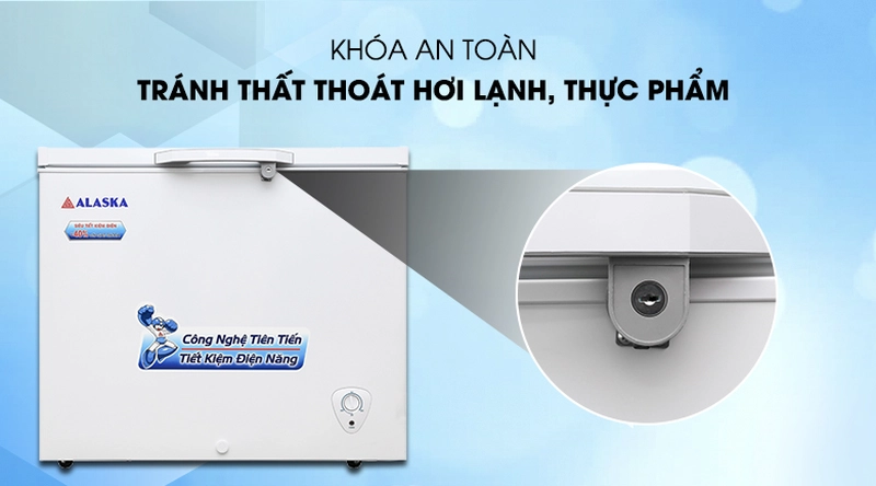 tủ đông alaska được trang bị khoá tủ BD 300