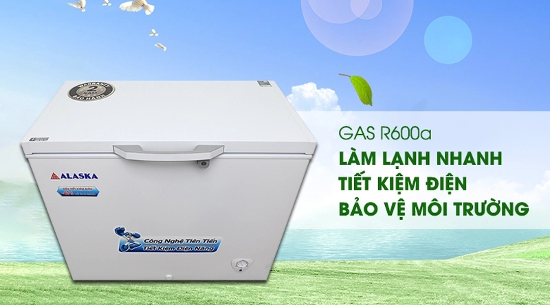 tủ đông alaska BD 400 sử dụng gas r600a