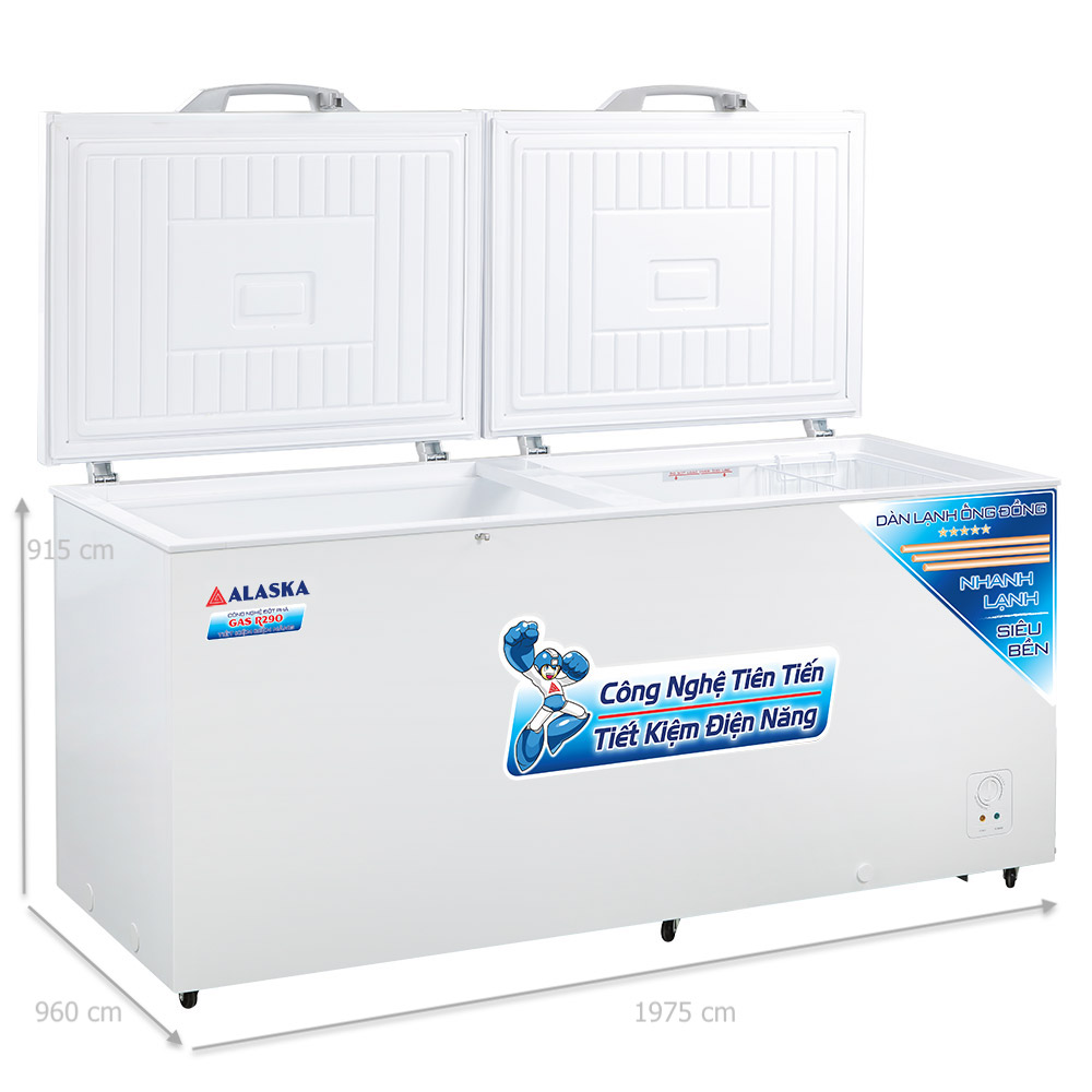 kích thước tủ đông 2 cánh alaska HB 1200C