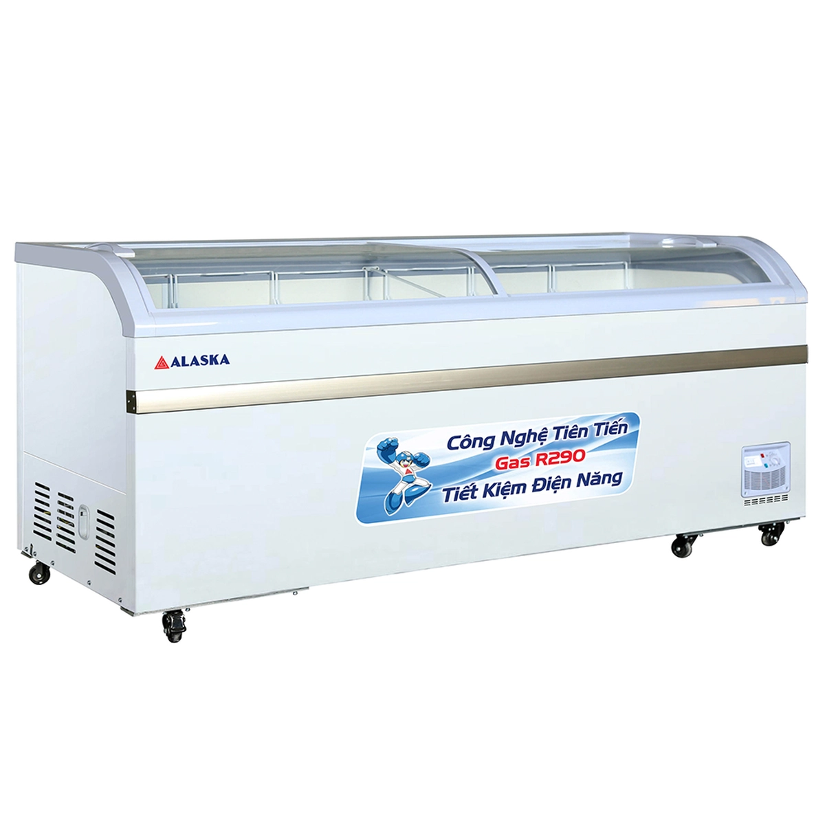 tủ đông mặt kính siêu thị Alaska KC 550