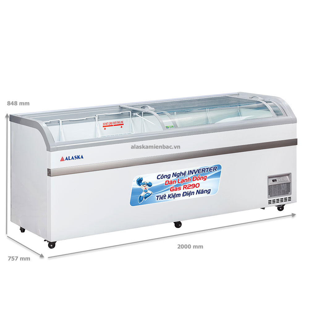 kích thước tủ đông alaska KC 550CI
