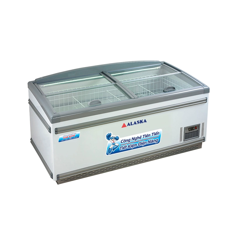 Tủ Bày Hàng Kính Phẳng Alaska 740 Lít KN-450 - Trưng Bày Đảo Siêu Thị