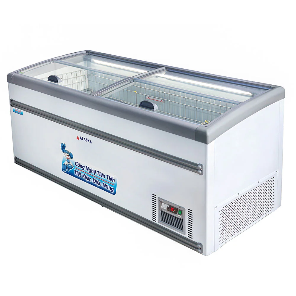 Tủ Bày Hàng Kính Phẳng Alaska 1020 Lít KN-650 - Đảo Siêu Thị Cỡ Đại