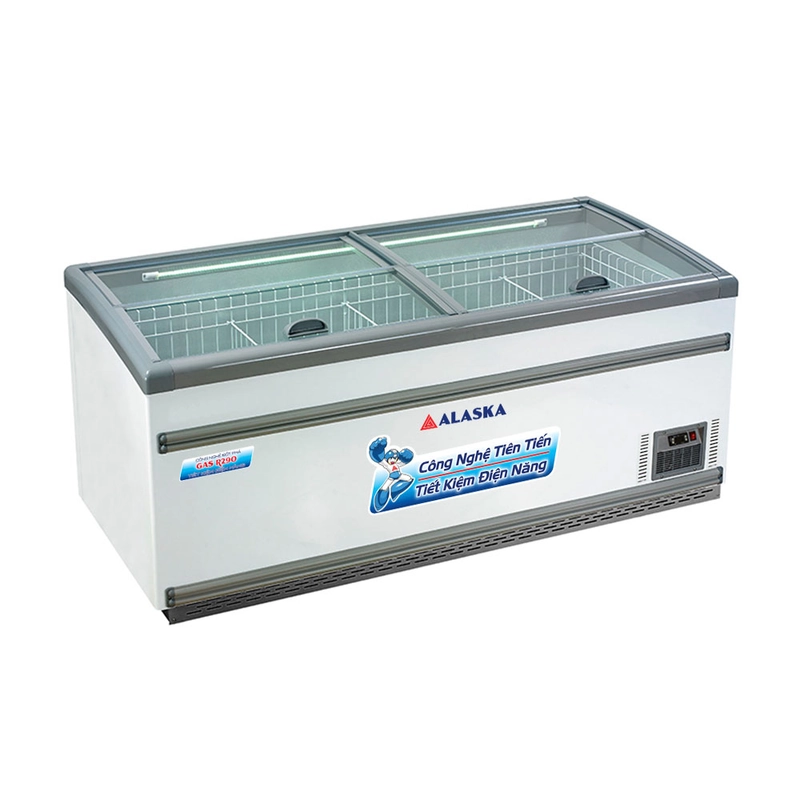 Tủ Bày Hàng Kính Phẳng Alaska 1020 Lít KN-650 - Đảo Siêu Thị Cỡ Đại