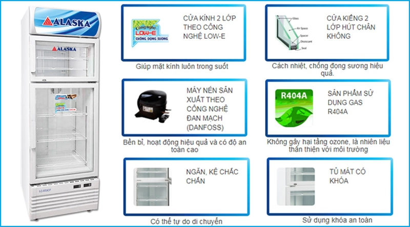 chức năng tủ đông alaska LC 833CF