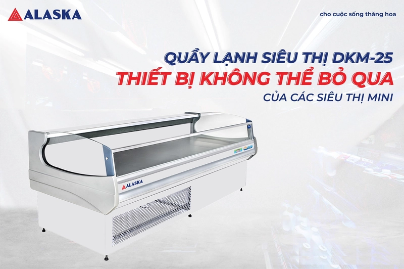 Hệ thống trao đổi nhiệt bằng đồng nguyên chất và lốc máy Secop trên quầy lạnh DKM-25